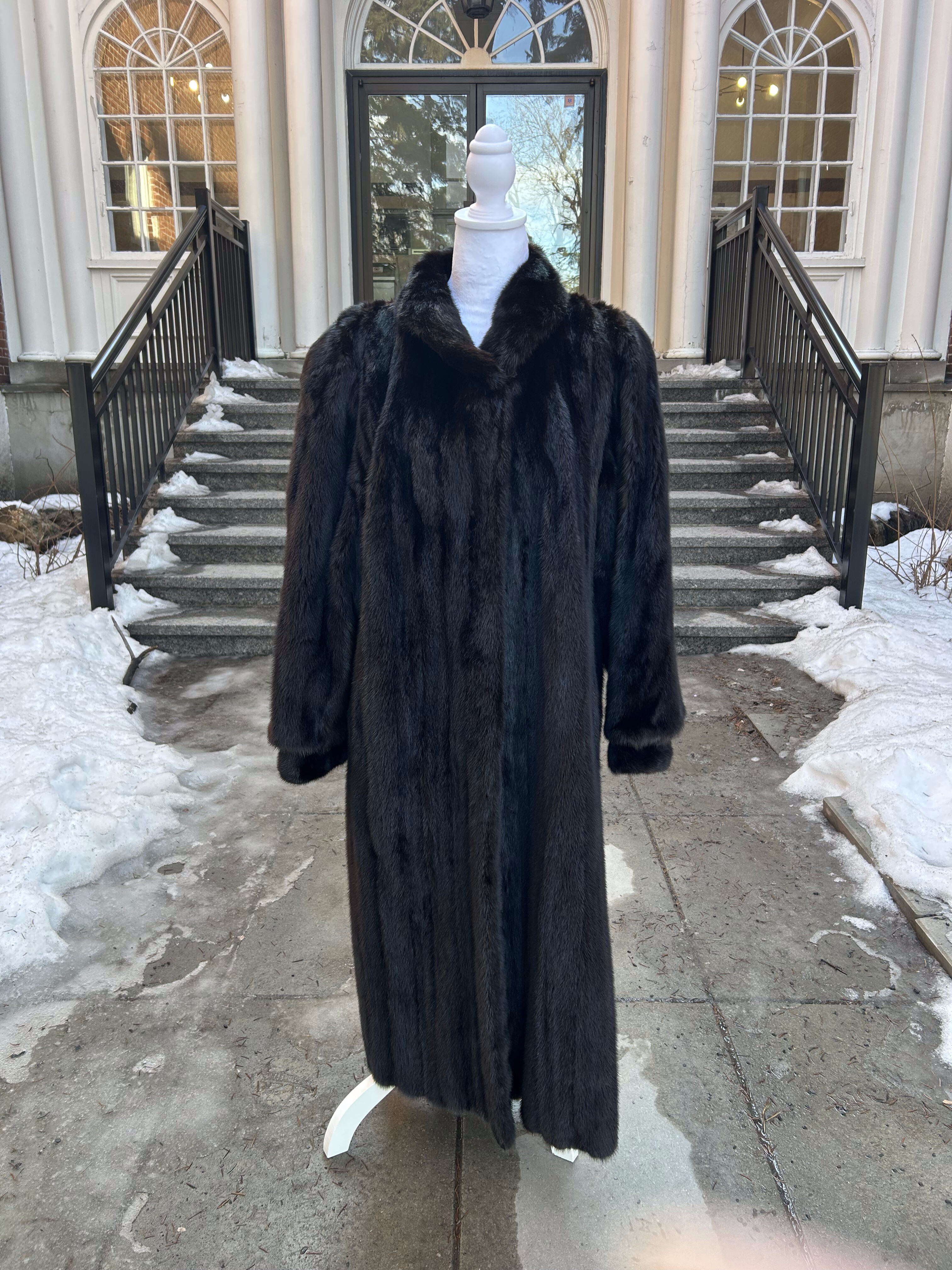 Female Dark Ranch Mink Full-Length Coat
