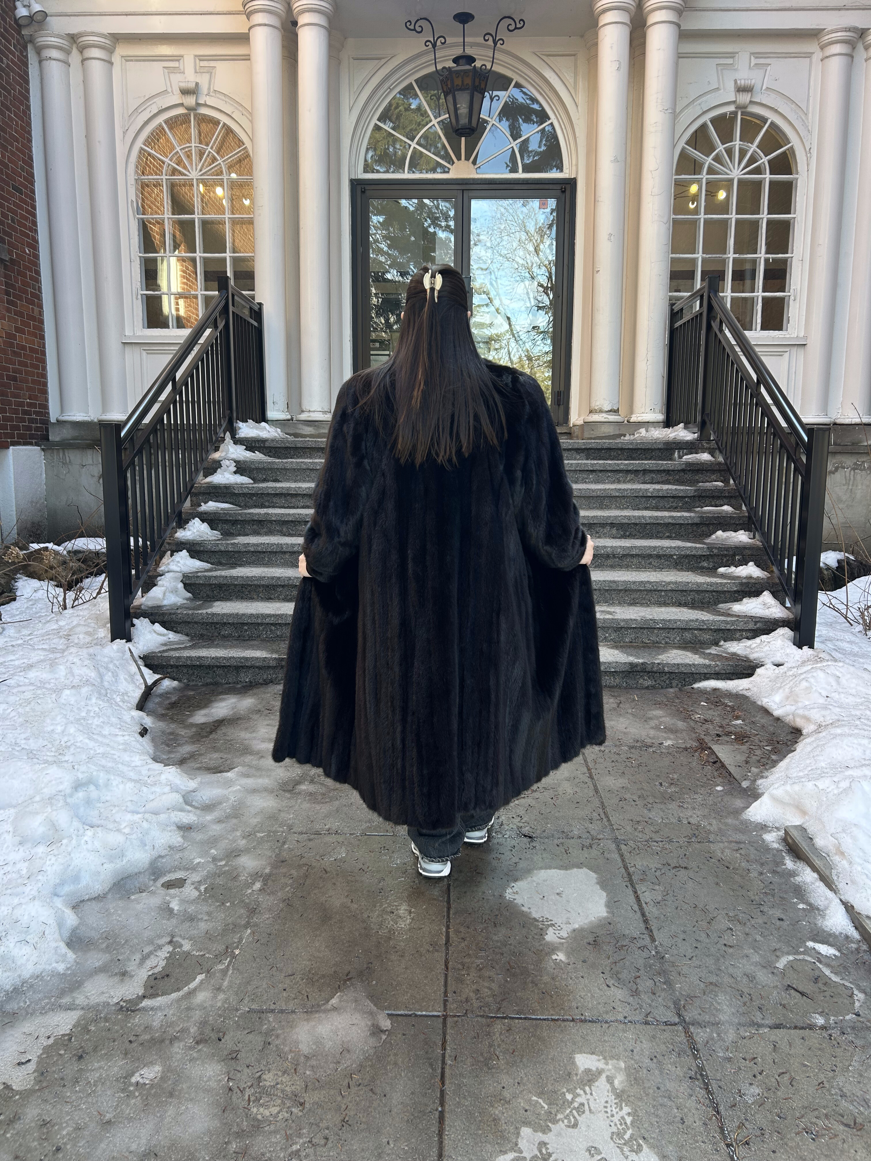 Female Dark Ranch Mink Full-Length Coat