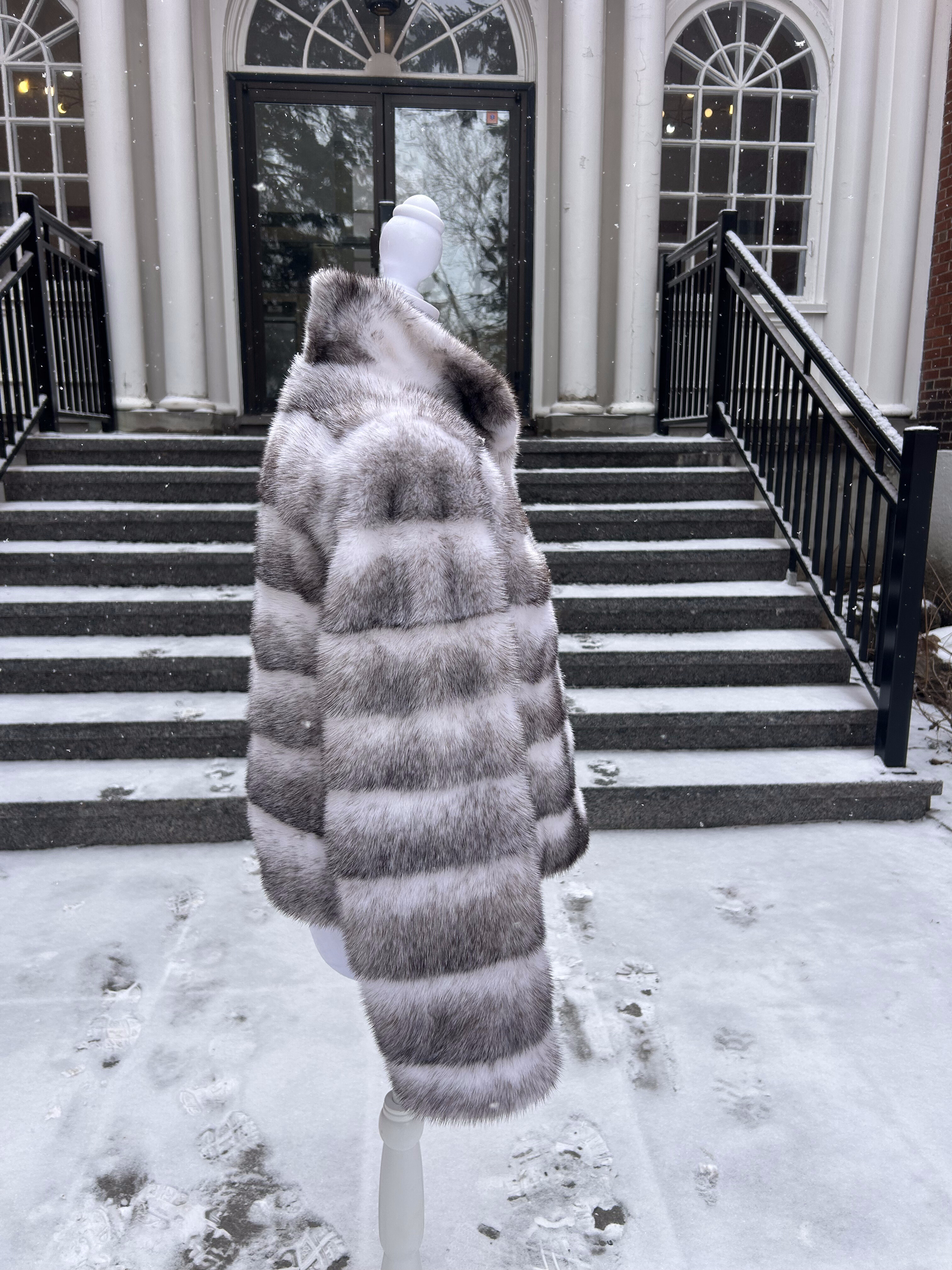 Cross Mink Fur Coat