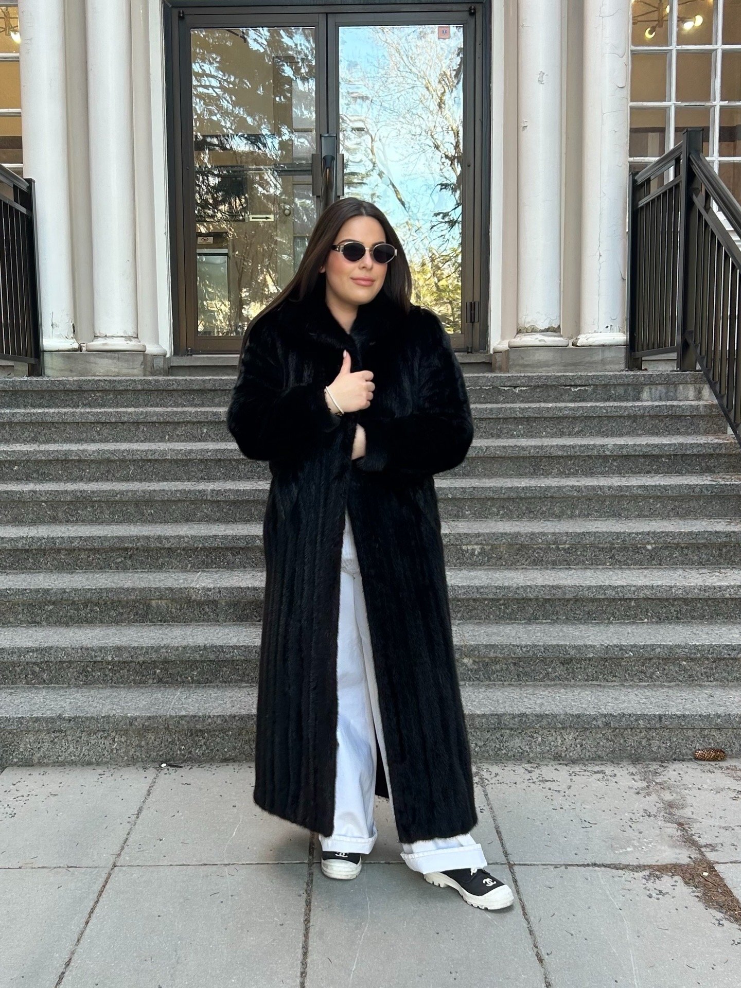 Black Female Mink Full Length Coat 