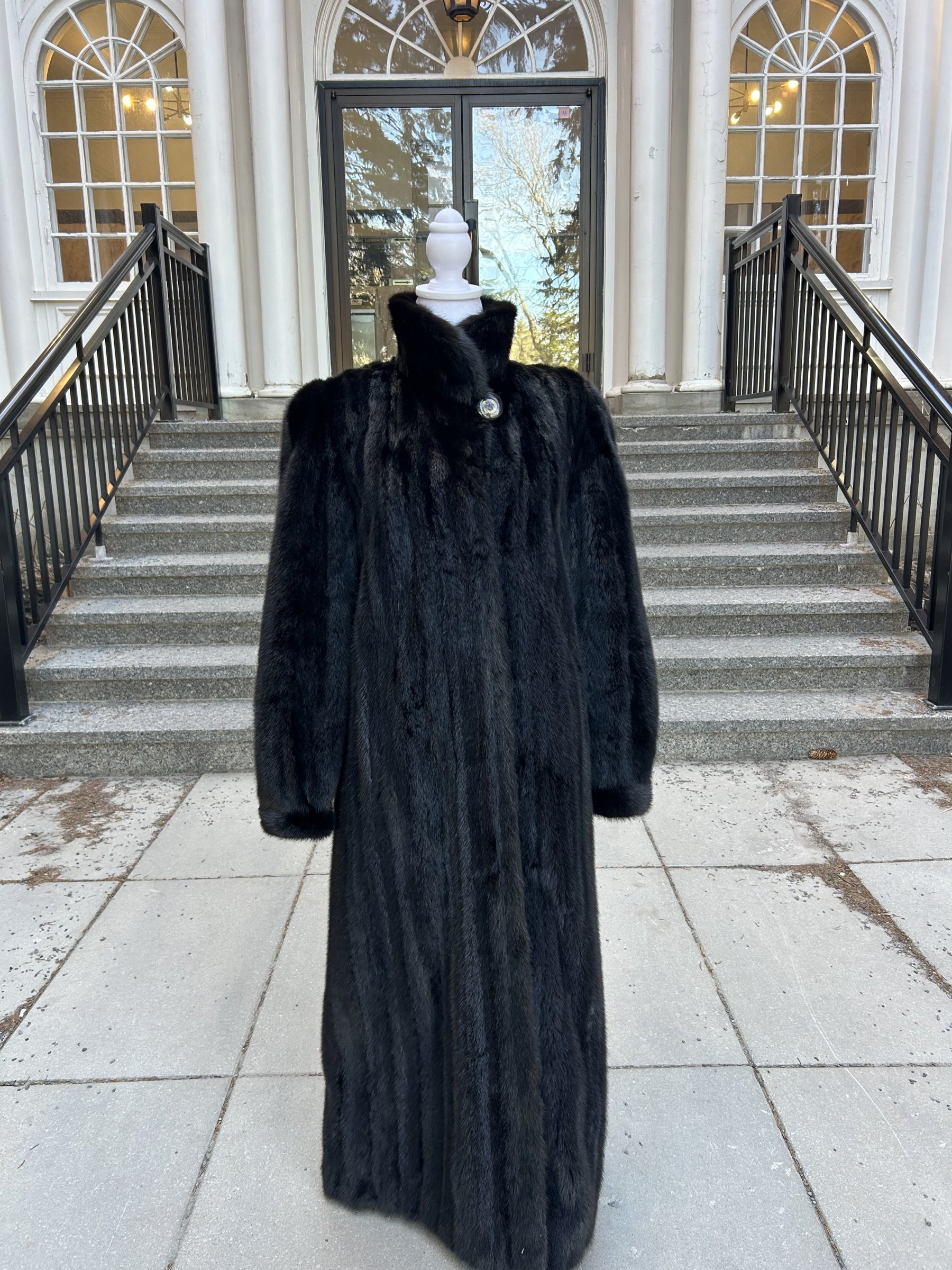 Black Female Mink Full Length Coat 