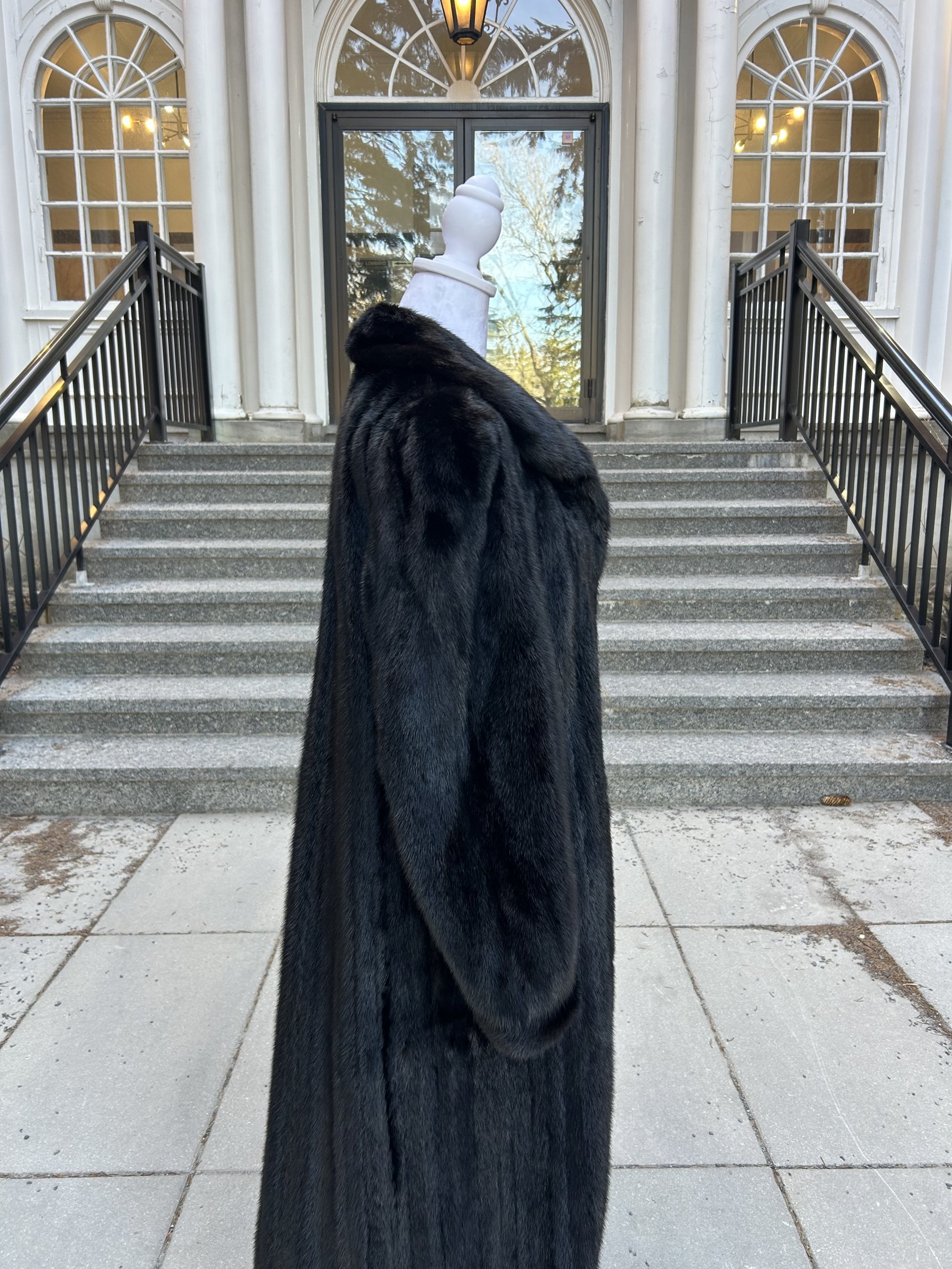 Black Female Mink Full Length Coat 